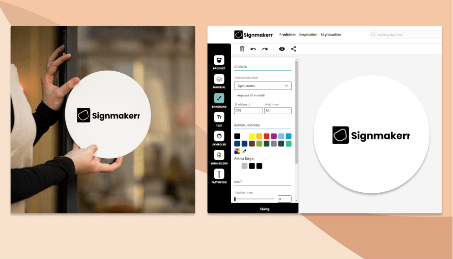 Designa egen skylt i skyltstudion