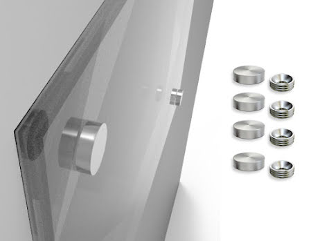 Kupolmutter i rostfritt stål,13mm i diam, 4 pack