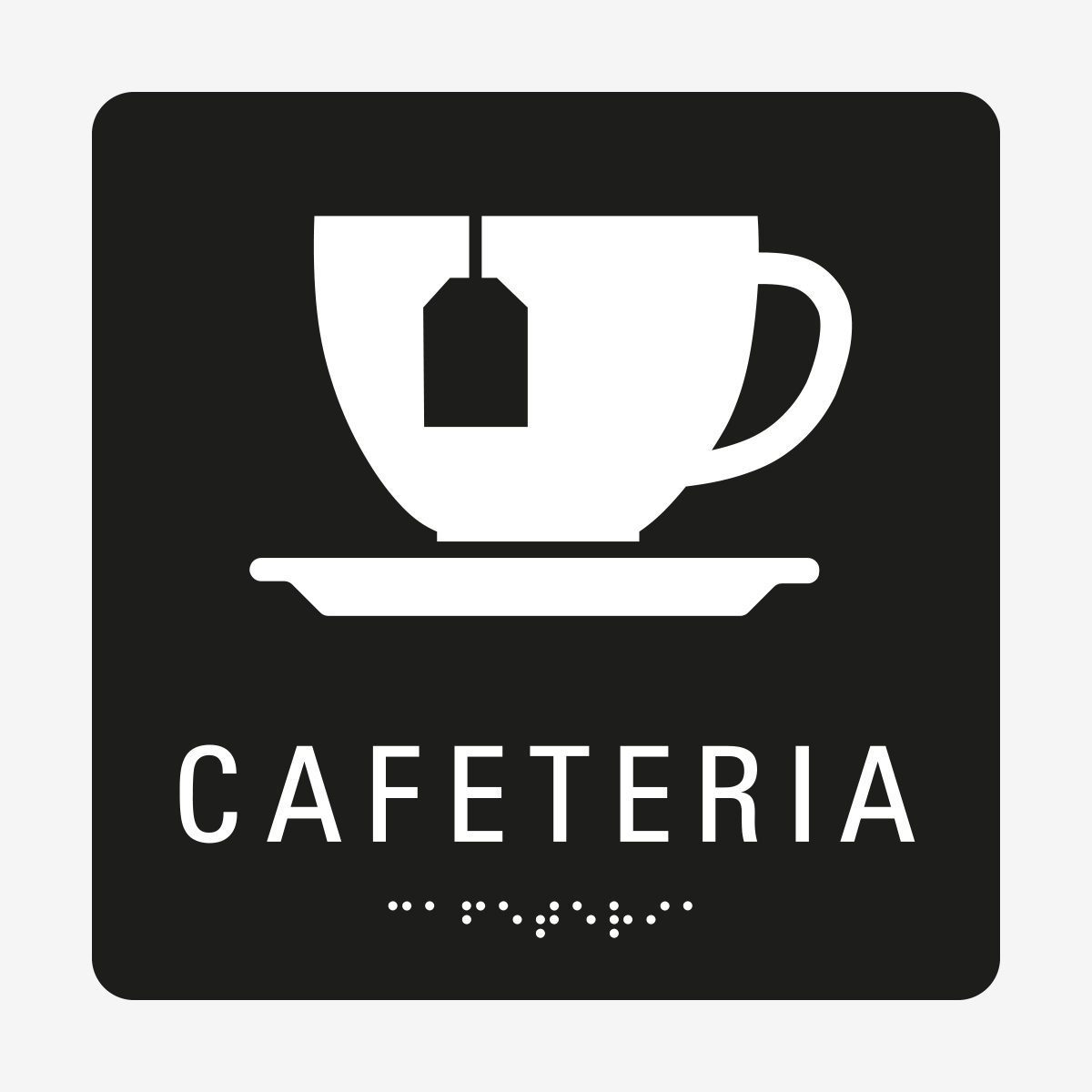 Cafeteria_taktil_skylt_svart