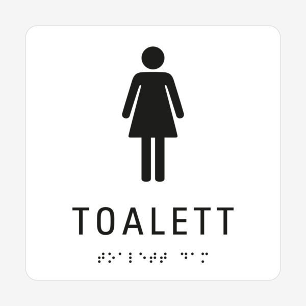 Damtoalett_taktil_skylt_vit
