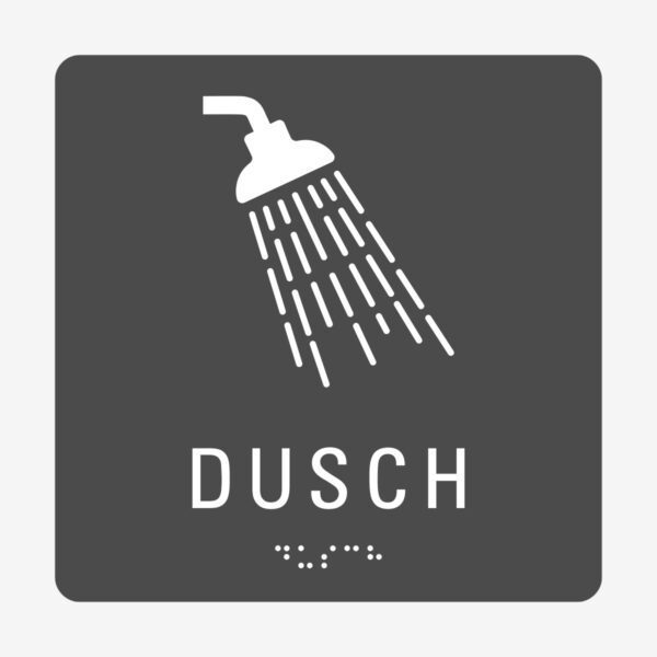 Dusch_taktil_skylt_grå