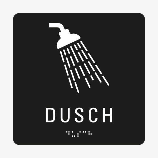 Dusch_taktil_skylt_svart