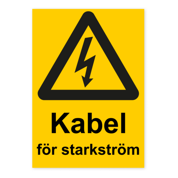 Skylten - Kabel för starkström.