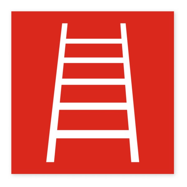 Skylten - Brandstege. Brandstegesskylt för nödsituationer