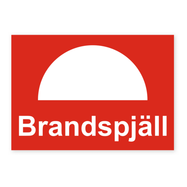 Skylten - Brandspjäll. Brandspjäll indikerar placeringen av brandspjäll och ska placeras på väggen. Vår självhäftande dekal gör monteringen enkel och hållbar.