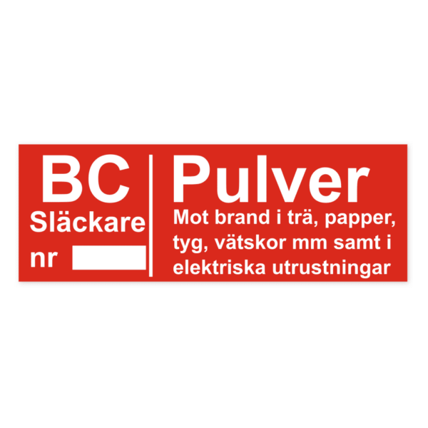 Skylten - Brandsläckare - Pulver (ABC): Mot brand i trä, papper, tyg, vätskor mm samt i elektriska utrustningar. Vår skylt "Brandsläckare - Pulver (ABC): Mot brand i trä, papper, tyg, vätskor mm samt i elektriska utrustningar" är en självhäftande dekal som gör det lätt att identifiera vilken typ av brandsläckare som är på plats. Med mått på 297x105 mm, är det designat för optimal synlighet.