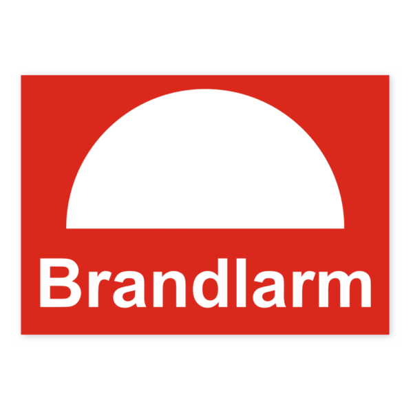 Skylten - Brandlarm. Ange tydligt var brandlarmet finns med vår självhäftande dekal. Med en enkel applicering och storlek av 210x148, passar den perfekt i alla arbetsmiljöer. Den hållbara och bubbel-fria självhäftande dekalen ger proffsiga resultat utan krångel.