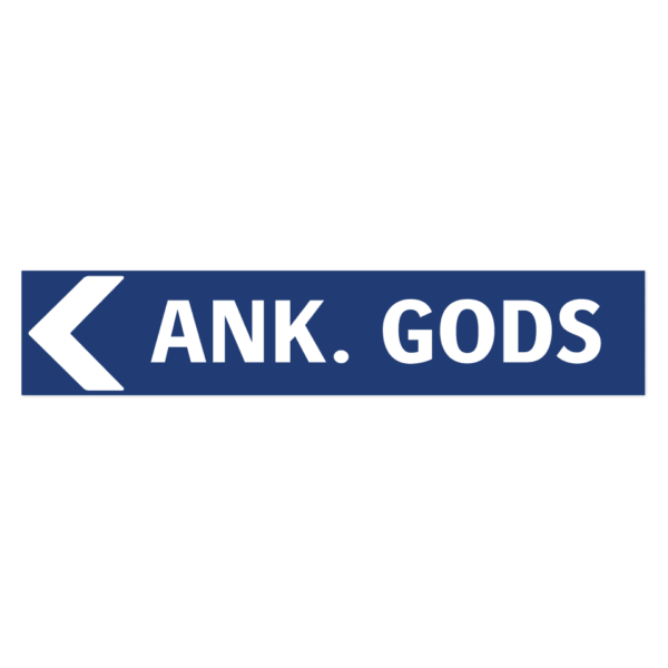 Skylten - Ankommande gods pil Vänster. Skylt för ankommande gods med vänsterpil, hjälper att guida transportörer till rätt plats. Tillgänglig i olika material av aluminium för vägg- eller stolpmontage.