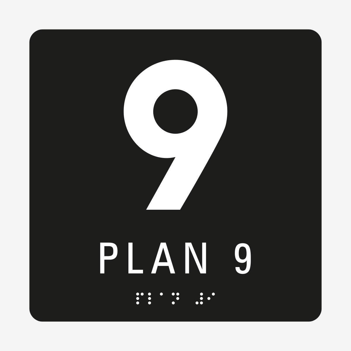Plan 9, svart med vit text
