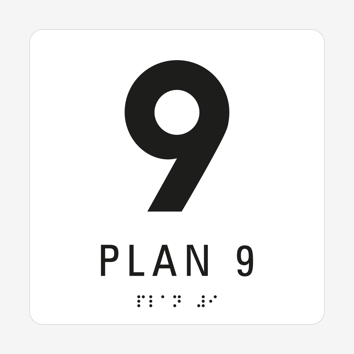 Plan 9, vit med svart text
