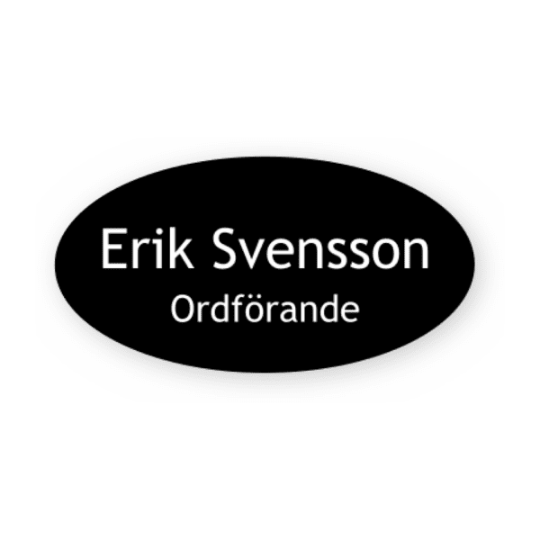 Namnskyltar Gravyr special-skylten har storleken 62x32mm och tillverkas i materialet Friform. Denna standardskylt kan anpassas så att du kan skapa din egen version av skylten.