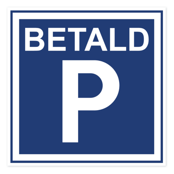 Betald parkering-skylten har storleken 310x310mm och tillverkas i materialet Aluminium 0.7mm. Denna standardskylt kan anpassas så att du kan skapa din egen version av skylten.