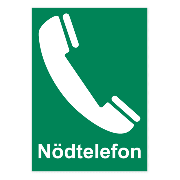 Nödtelefon-skylten har storleken 210x297mm och tillverkas i materialet Aluminium 0.7mm. Denna standardskylt kan anpassas så att du kan skapa din egen version av skylten.